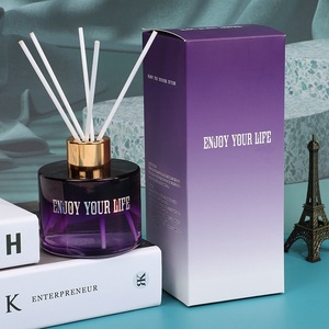 Sang Trọng 100ml 150ml Thủy Tinh Phẳng sậy khuếch tán chai với nắp vặn đầy màu sắc mờ trắng đen Nước hoa bao bì - Product Image 4