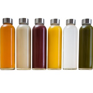 Bouteille d'<span class=keywords><strong>eau</strong></span> en verre de 1000 ml avec bouchon à vis en acier inoxydable, rechargeable pour jus - Product Image 1