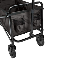 Chariot de camping pliable à 4 roues avec cadre en acier, chariot de plage portable robuste pour le camping et les pique-niques en plein air