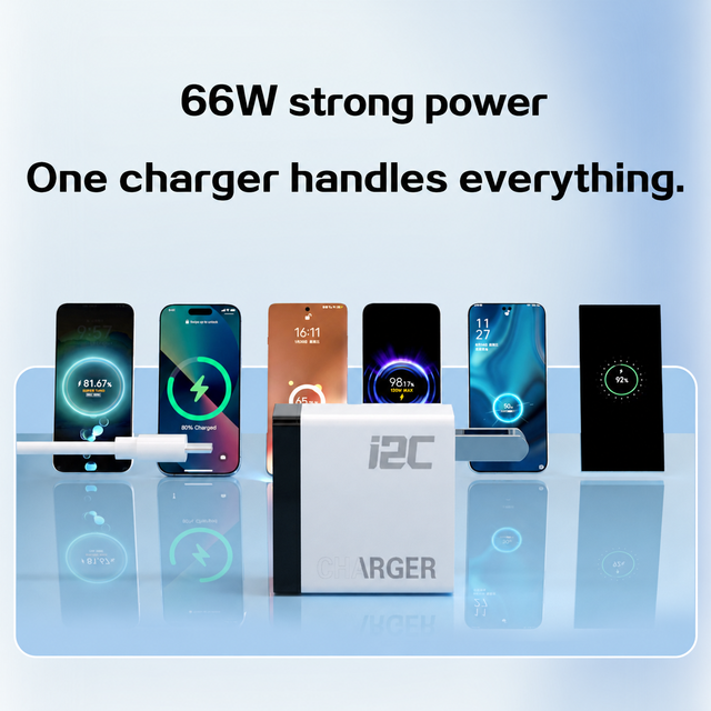 I2C High Quality Mobile Phone Fast Adapter 66W Charger C-C PD Fast Wall Charger