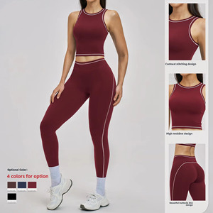 Nuevo Conjunto de Yoga de Primavera, Color <span class=keywords><strong>Nude</strong></span>, Ajustado, Antideslizante, Transpirable, de 2 Piezas, para Correr al Aire Libre y Hacer Ejercicio, Modelo 3562 - Product Image 1