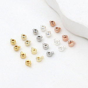 Round <b>Bracelet</b> Clasp 18K Gold Plated <b>Copper</b> DIY Jewelry Finding For <b>Bracelet</b> Making 11mm Flat End Cap Component - Product Image 4