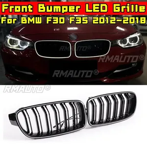Grille LED pour BMW Série 3 F30 F35 2012-2018, calandre avant de voiture, calandre de course noire brillante, calandre LED avant, accessoires de voiture - Product Image 2