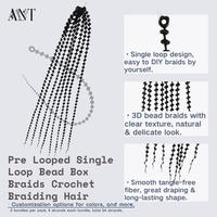 Extensions de tresses dreadlocks en fibre basse température de 24 pouces, pré-bouclées, avec perles, pour tressage au crochet, pour femmes noires