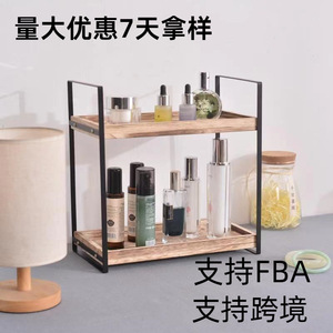Wooden <b>Storage</b> <b>Rack</b> 2 Tier Desktop Organizer For Bathroom Toiletries And <b>Kitchen</b> Spices Multifunctional Standing Type - Product Image 3