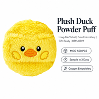JLY Plush Duck Powder Puff, houppette à poudre en velours à poils longs pour le visage, pour poudre libre et fond de teint, outil cosmétique moelleux, OEM
