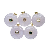 Pendentifs personnalisés en pierres précieuses naturelles, pendentifs en quartz rose, breloques tendance pour femmes, cadeaux d'anniversaire pour filles, vente en gros