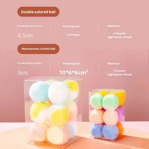 12 шт. тихих эластичных интерактивных игрушек-мячей для домашних животных, устойчивых к укусам, мягких плюшевых мячей для игр в помещении для кошек - Product Image 4