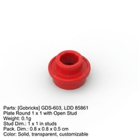 Gobricks GDS-603 Bagian Blok Bangunan 85861 Pelat Bulat 1X1 dengan Stud Terbuka MOC Bagian Ornamen Koneksi Dekorasi Mini