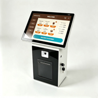 Kiosco de Autoservicio para Mostrador, Terminal con Pantalla Táctil Inclinable, Escáner QR Integrado, Impresora de Recibos para Restaurantes de Comida Rápida
