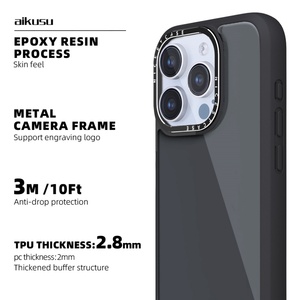 Coque de téléphone transparente givrée en TPU antichoc, coque de téléphone 3D transparente en époxy, impression UV pour iPhone 16 15 14 13 Pro Max - Product Image 3