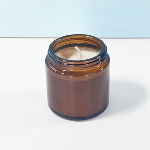 High Quality 2oz 4oz 8oz 16oz <b>Empty</b> Green Amber Glass Candle <b>Jars</b> With Lids for Scent Candles - Product Image 6