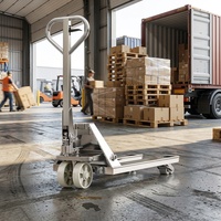 Transpaleta Hidráulica de Acero Inoxidable con Capacidad de 2000/2500/3000 kg, Producto OEM con Carro de Compras de Tres Ruedas