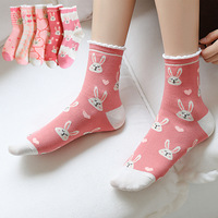 Chaussettes décontractées mi-mollet pour femme, motif lapin de dessin animé mignon, absorbantes, drôles, pour Pâques, collection automne 2026