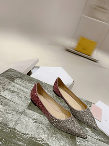 Jimmy Ombre Glitter Pointed Toe Flats Shimmer Slip On Ballerina <b>Shoes</b> for Everyday and Formal Events Chooing - Product Image 2