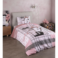 Parure de couette pour jeunes Varol 100% coton satiné sur le thème de Paris pour usage domestique