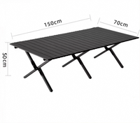 Table pliante moderne en fer pour l'extérieur - Portable et durable pour le camping, les pique-niques et la plage