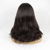 Perruque en dentelle Kosher juive en cheveux humains vierges européens, avec nœuds blanchis, ligne de cheveux naturelle, brun foncé, ondulée naturelle