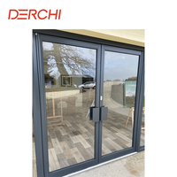 Portes de devanture en aluminium pour magasins KFC, portes en verre, portes extérieures en aluminium, portes battantes