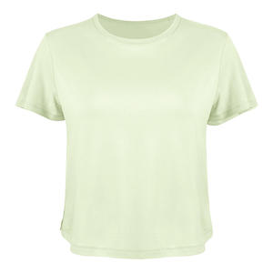 Camiseta corta personalizada en blanco, camiseta de manga corta, Camiseta corta transpirable, Camiseta deportiva de Yoga, Camiseta corta con cuello redondo para mujer - Product Image 5