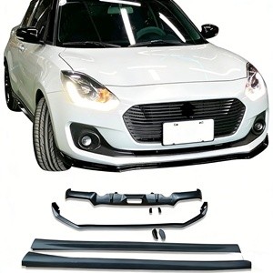 Kit Carrozzeria per <span class=keywords><strong>Suzuki</strong></span> Swift 2016-2020, Labbro Paraurti Anteriore, Minigonne Laterali, Labbro Posteriore, Sportivo in ABS di Alta Qualità, Nero, Gancio di Traino Avvitabile - Product Image 1