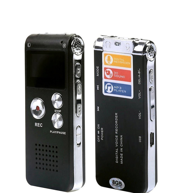 High Quality Rechargeable Steel Digital Sound Voice Digital Audio Sound Recorder Voice Recorder With LCD Screen