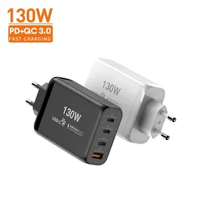 Vina Vente en gros Chargeur adaptateur de téléphone 65W 100W 130W Pd Port modifiable Usb C Chargeur mural Us/Eu Pps Pd3.0 avec certification Etl/Fcc/Cb