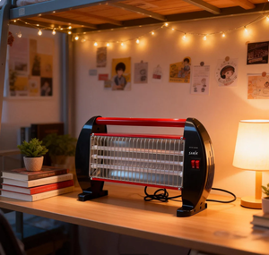 Chauffage au quartz autonome en métal CE approuvé QH-90F 1200W avec protection anti-renversement, faible consommation, portable pour dortoirs d'étudiants et maisons de <span class=keywords><strong>location</strong></span> - Product Image 4