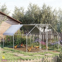Grand poulailler en métal cage à volaille de plain-pied coupe-vent maille galvanisée production en usine écologique serres de jardin