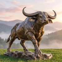 Statue de buffle en bronze, célèbre fonderie chinoise, grande sculpture d'animal en bronze sur mesure