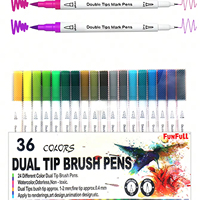 Usine logo personnalisé pas cher couleur double pointe aquarelle brosse Fineliner stylo Art marqueurs stylo ensemble pour le lettrage
