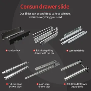 Concealed Telescopic Slide Undermount Soft Close Drawer Slides