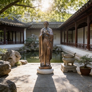 Estatua de <span class=keywords><strong>San</strong></span> Juan <span class=keywords><strong>Bosco</strong></span> en cobre patinado, forjada a mano |   Jardín de Oración Espiritual para Iglesia Tradicional Religiosa - Product Image 4