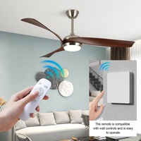 Ventilateur de plafond LED moderne de 54 pouces avec pales en ABS, télécommande optionnelle Tuya Smart, moteur DC silencieux, pour la décoration intérieure