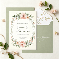 Ensemble de cartes d'invitation de mariage personnalisées avec texture gaufrée et dorure à chaud, avec enveloppe assortie, papeterie de mariage de luxe, carte RSVP