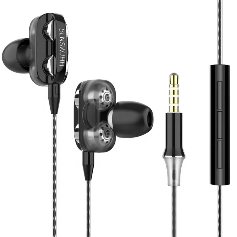 6D In-Ear Stereo High Bass cuffie In-Ear 3.5MM con cavo auricolari In metallo con microfono per Xiaomi per Samsung per Huawei