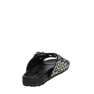 Ciabatta da Donna Laura Biagiotti 9064 in Tela Bianca e Nera, Scarpe Trendy - Product Image 3