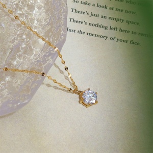 Collier Pendentif Chaîne Simple en Acier Inoxydable avec Cristal Strass Taillé Ovale et Sertissage Griffe, Style Décontracté/Sportif - Product Image 3