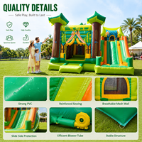 Château gonflable sur le thème de la jungle personnalisé avec deux toboggans, grand château gonflable pour enfants, installations de jeux d'extérieur