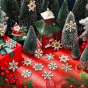 เครื่องประดับไม้เกล็ดหิมะทรงสี่เหลี่ยมสำหรับงานเทศกาลต้นคริสต์มาสเกล็ดหิมะกลวงรูปตัวเลขของตกแต่งงานปาร์ตี้ - Product Image 6