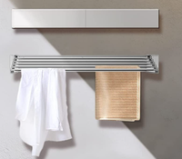 Cintre mural pliant pour le séchage des vêtements, porte-serviettes rétractable pour l'intérieur et l'extérieur, support chauffant pour sèche-linge