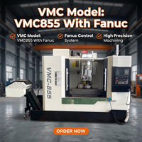 Centre d'usinage vertical CNC haute précision VMC855 pour pièces métalliques de moules, centre CNC 3/4/5 axes BT40 24T ATC