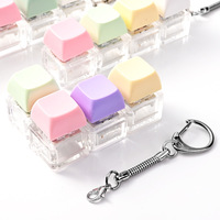 4pcs Mini Keyboard Fidget Toy Keychains Fun Stress Relief Buttons Portable Keyring Toys