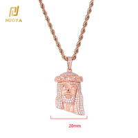 Pendentif NUOYA Hip Hop en argent 925 avec tête de Jésus, petit pendentif en moissanite sertie de diamants, testé au diamant, pour femme
