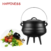Collection de chaudrons classiques en fonte avec pieds de trépied robustes de différentes tailles Artisanat durable pour la cuisine et la décoration