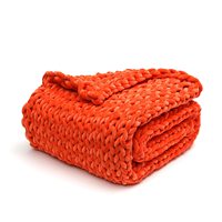 Plaid en tricot épais et lesté, surdimensionné, doux, confortable, fait à la main, en câble, biologique, super doux, épais, d'hiver, tressé, géant, tricoté