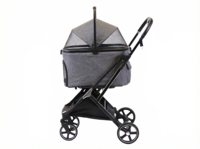Chariot de transport pliable de luxe pour animaux de compagnie, imperméable, pliable d'une seule main, en tissu Oxford, à quatre roues, pour chiens et chats