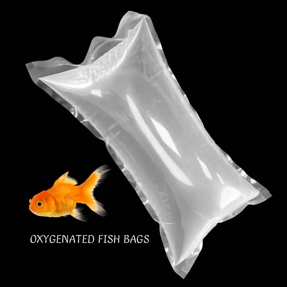 Bolsa para transporte de peixes, bolsa transparente para embalagem de peixes tropicais à prova de vazamento