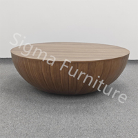 Table basse en bois Sigma en forme de bol rond simple et moderne en vente directe d'usine pour meubles de salon