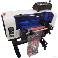 Imprimante Dtf UV à double tête XP600 avec plastifieuse Imprimante d'autocollants de bureau tout-en-un A3 + UV DTF